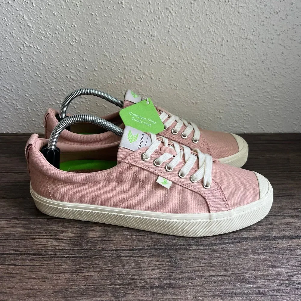 Cariuma Oca Low Canvas Sneakers Pink Bamboo Vegan Rio Womens 11.5 / Mens 10